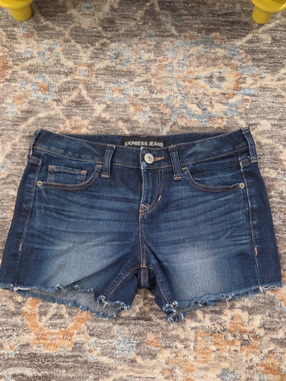 Express Women's Dark Blue Denim Cutoff Shorts
